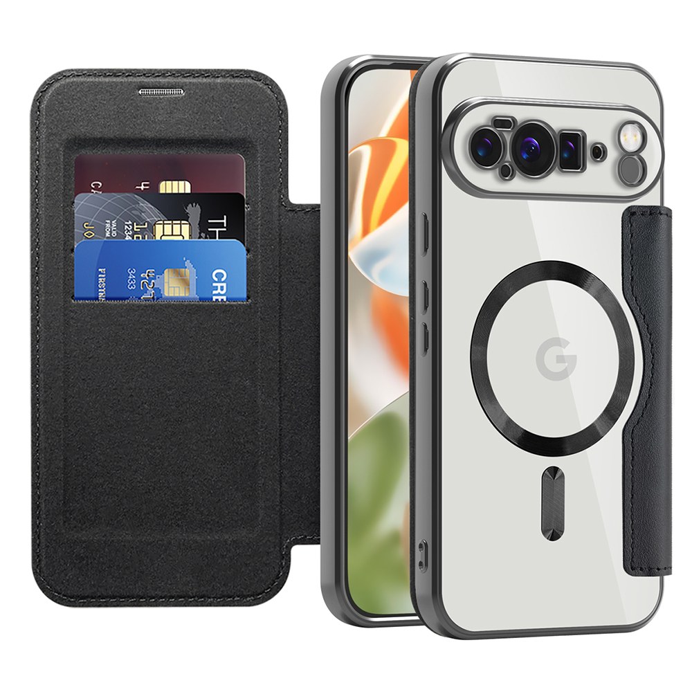 Nyitható tok "SmartMag Book" MagSafe technológiával és RFID pénztárcával Google Pixel 10 Pro XL készülékekhez - black