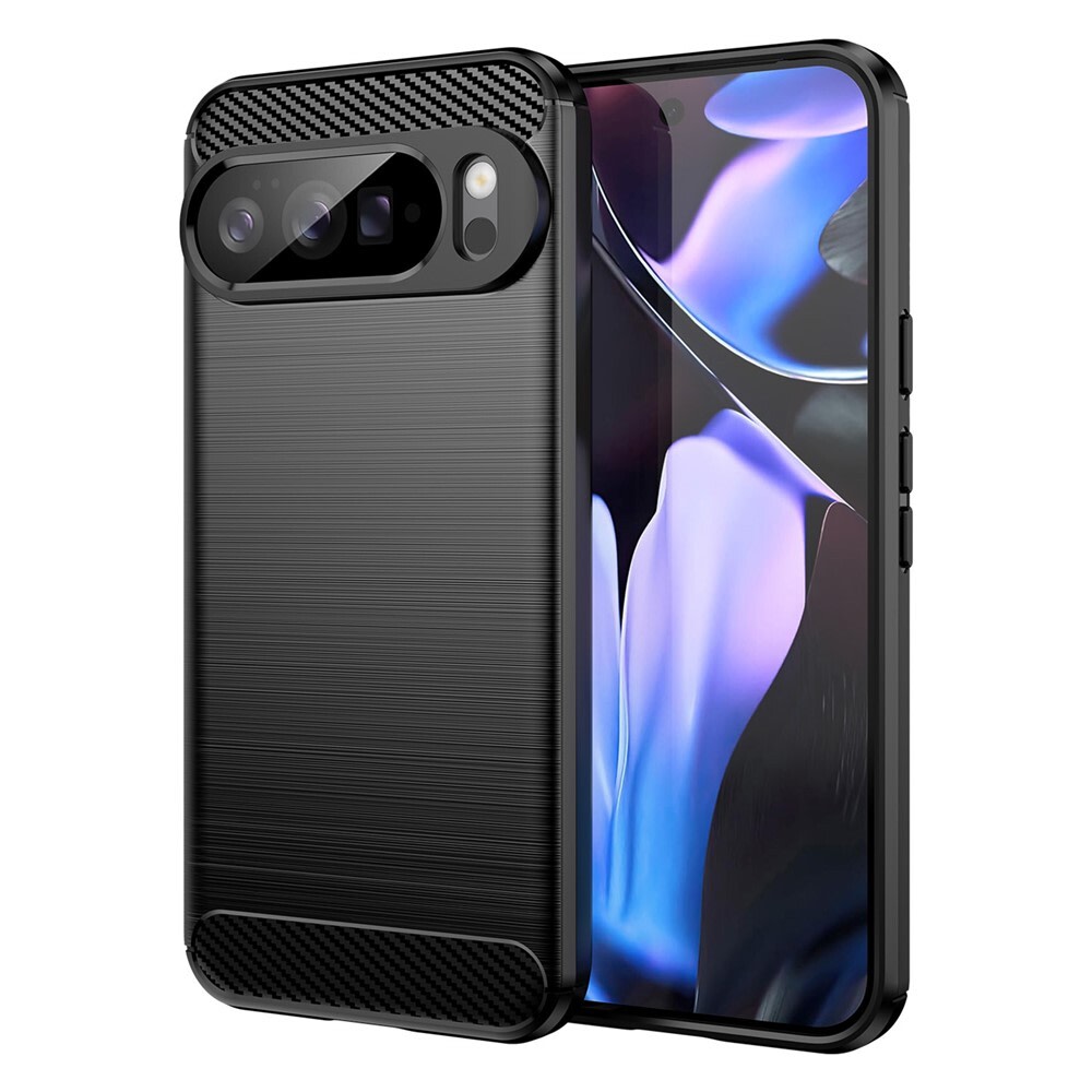TPU gél tok "Brushed Carbon" Google Pixel 10 Pro XL készülékekhez - fekete