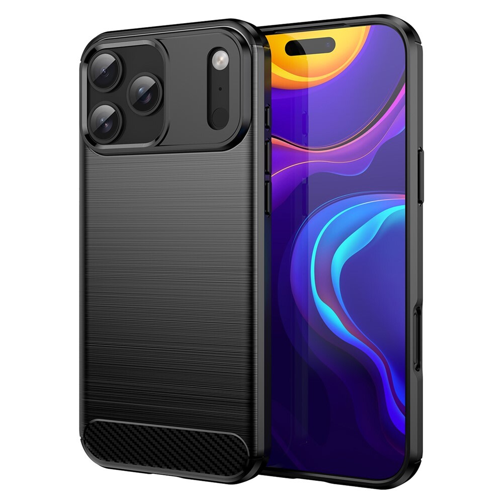 TPU gél tok "Brushed Carbon" iPhone 17 Pro Max készülékekhez - fekete