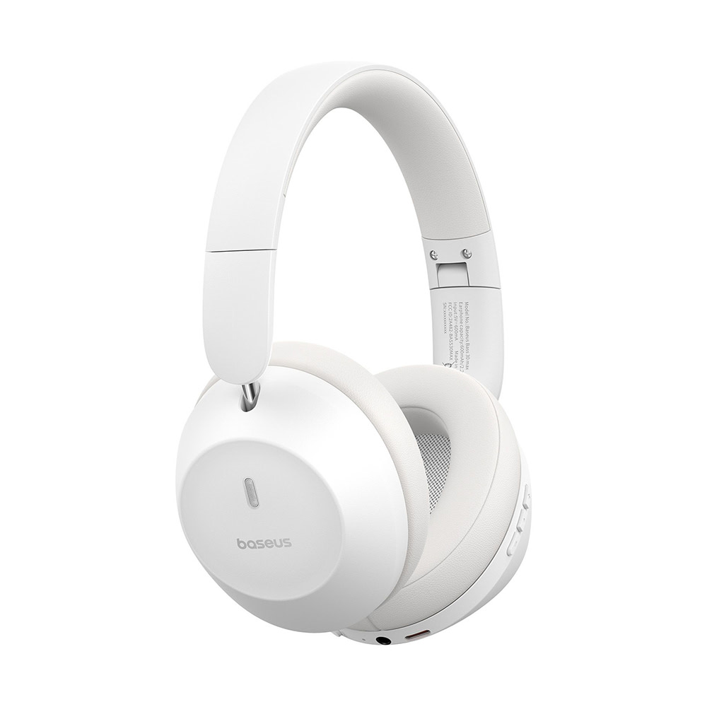 Bluetooth fejhallgató Baseus Bass 30 Max - 50 órás üzemidővel és összecsukható kialakítással - moon white