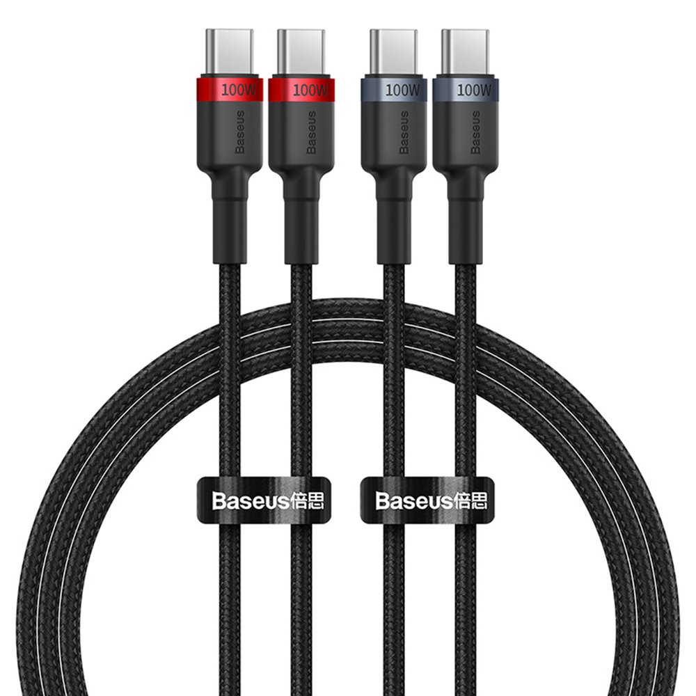 (2-pack) Baseus Cafule USB-C 100W töltő- és adatkábel – 2 m