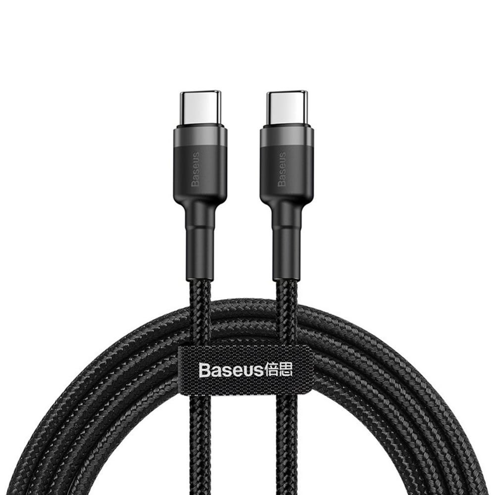 USB-C töltő- és adatkábel Cafule – gyors PD 60W töltéshez – 1 m – fekete
