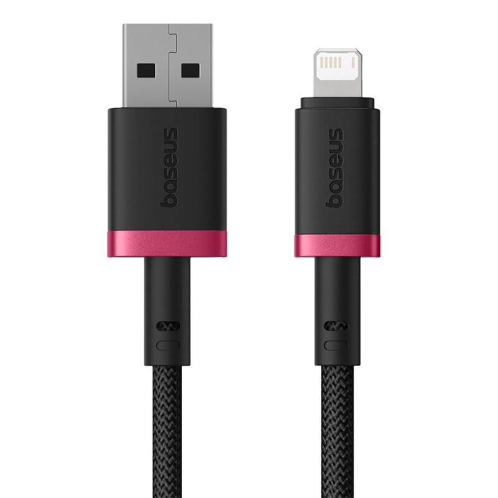 USB-lightning töltő- és adatkábel Baseus Dura Series - 60W, 480Mbps - 2 m - piros/fekete