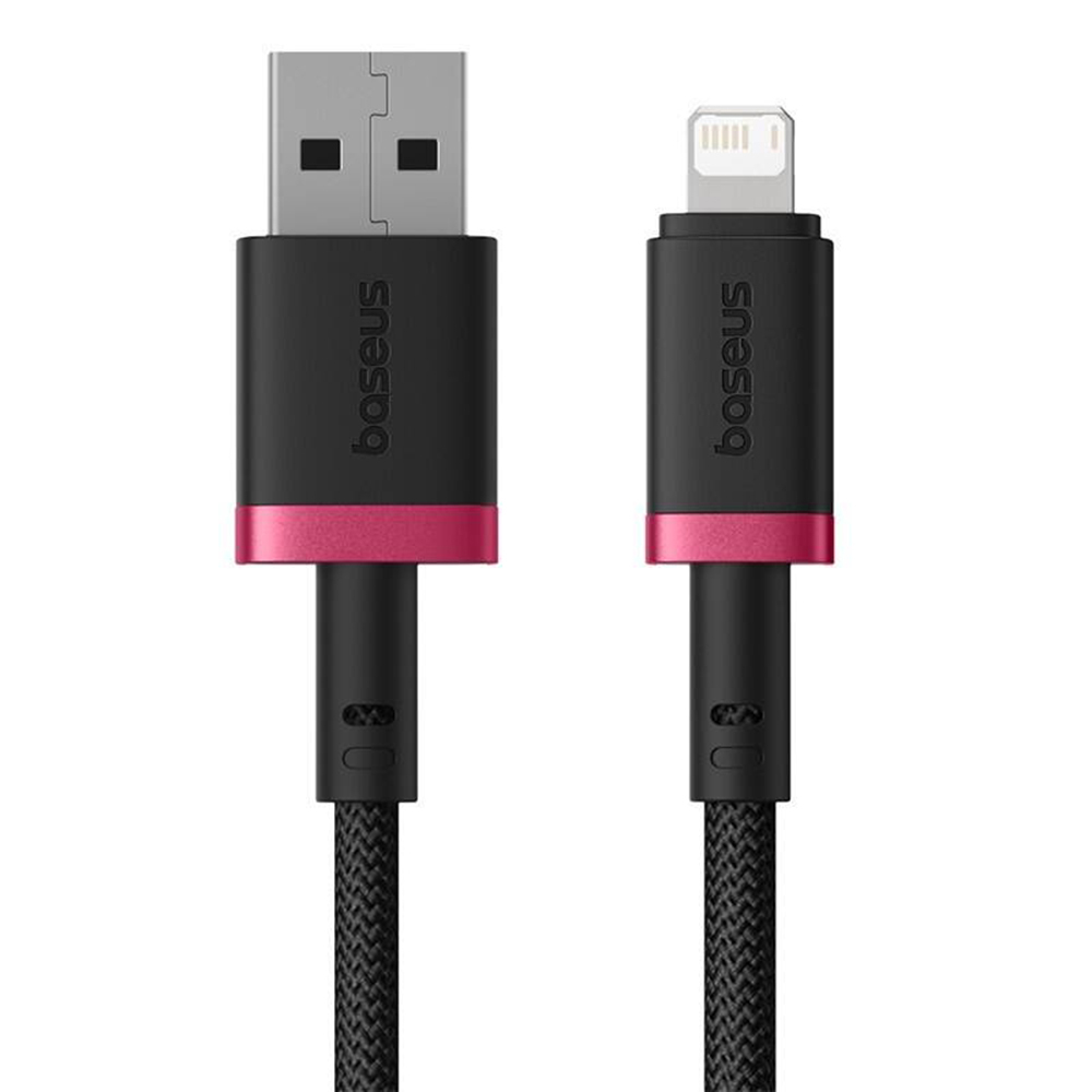 USB-lightning töltő- és adatkábel Baseus Dura Series - 60W, 480Mbps - 1 m - piros/fekete