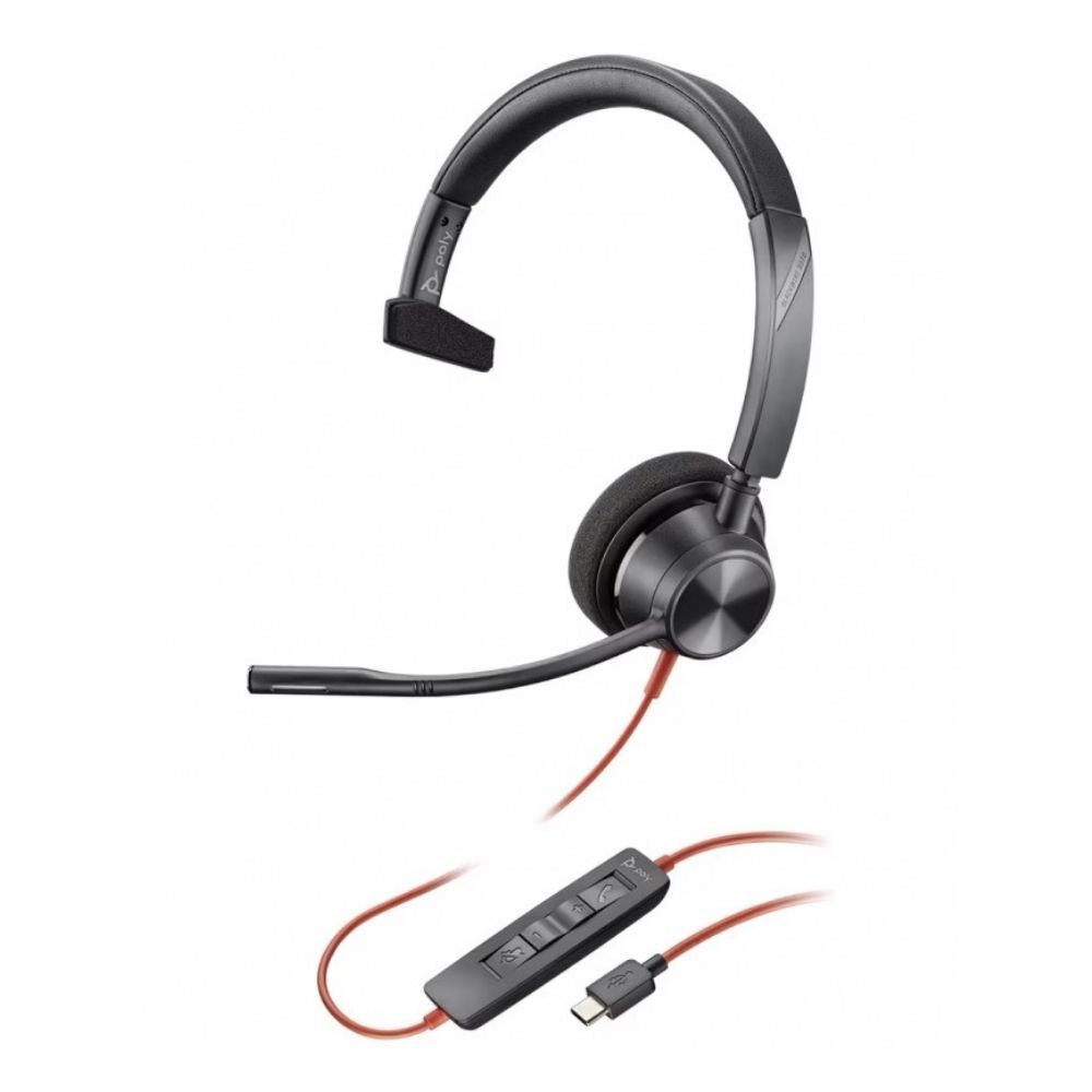 Call center fejhallgató HP Poly "Blackwire C3310" USB-C csatlakozással és ergonomikus kialakítással – fekete