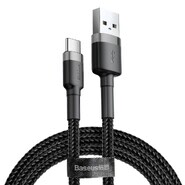 Adat- és töltőkábel Baseus "Cafule" USB-A–USB-C 3A gyorstöltéssel és 480 Mbps adatátvitellel – 1m – fekete