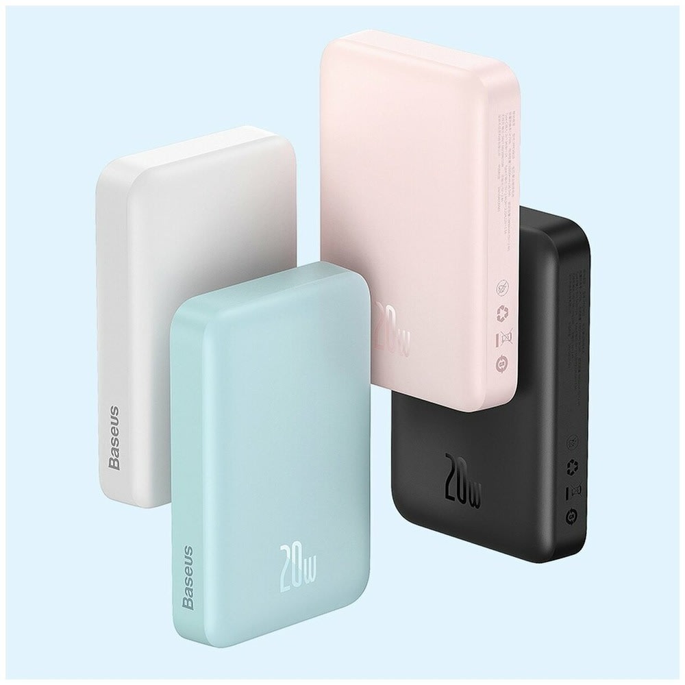 Baseus "Magnetic Mini" 10000 mAh power bank MagSafe vezeték nélküli töltéssel 15W és PD 20W, mellékelt USB-C – USB-C kábellel