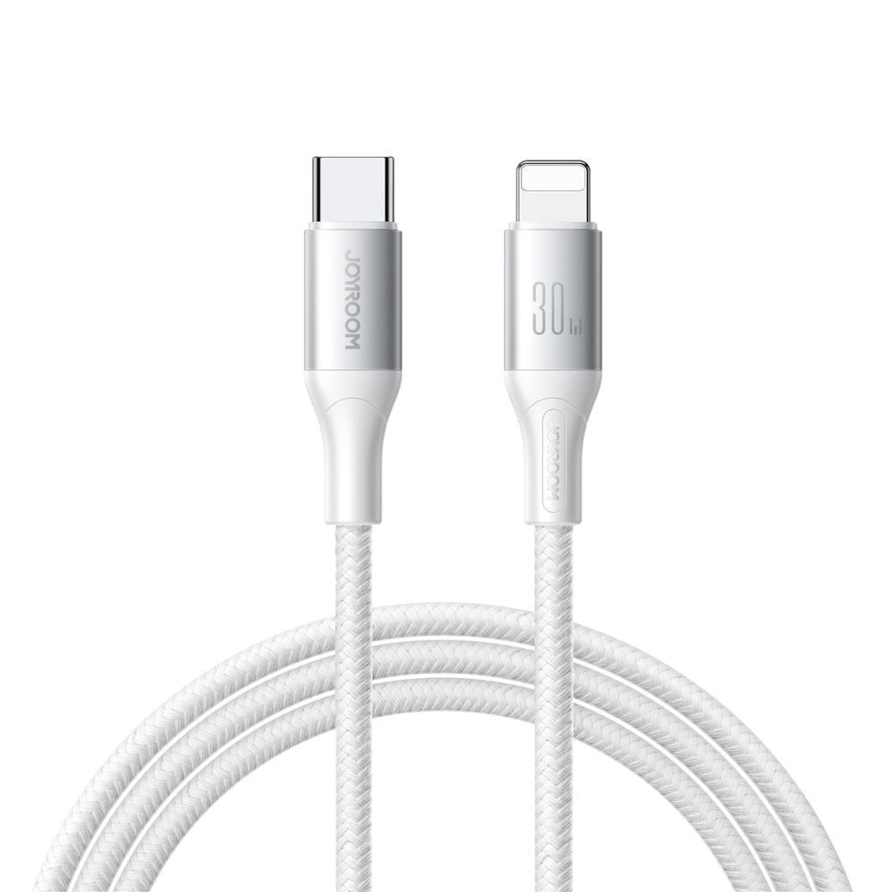 Lightning–USB-C kábel Joyroom "S-A28" 30W töltéssel és 480 Mbps adatátvitellel – 2m – fehér