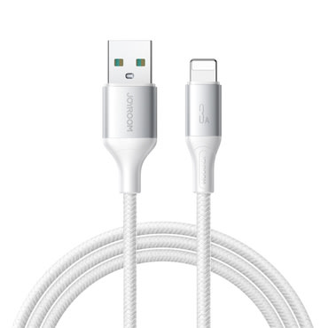USB–Lightning kábel Joyroom "S-A28" 3A töltéssel és 480 Mbps adatátvitellel – 1m – fehér