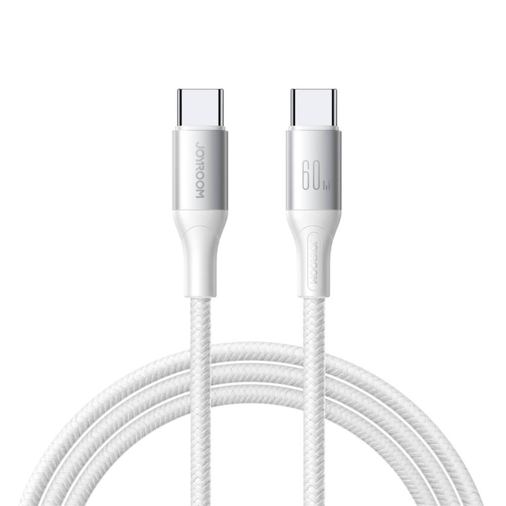 USB-C–USB-C kábel Joyroom "S-A28" 60W töltéssel és 480 Mbps adatátvitellel – 1m – fehér