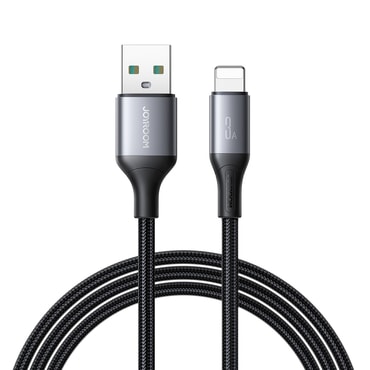 USB–Lightning kábel Joyroom "S-A28" 3A töltéssel és 480 Mbps adatátvitellel – 1m – fekete