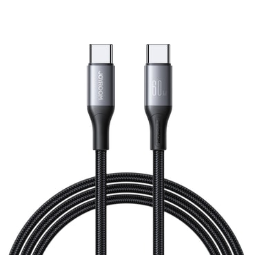 USB-C–USB-C kábel Joyroom "S-A28" 60W töltéssel és 480 Mbps adatátvitellel – 1m – fekete