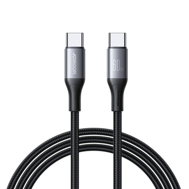 USB-C–USB-C kábel Joyroom "S-A28" 60W töltéssel és 480 Mbps adatátvitellel – 2m – fekete USB-C–USB-C kábel Joyroom "S-A28" 60W töltéssel és 480 Mbps adatátvitellel – 2m – fekete