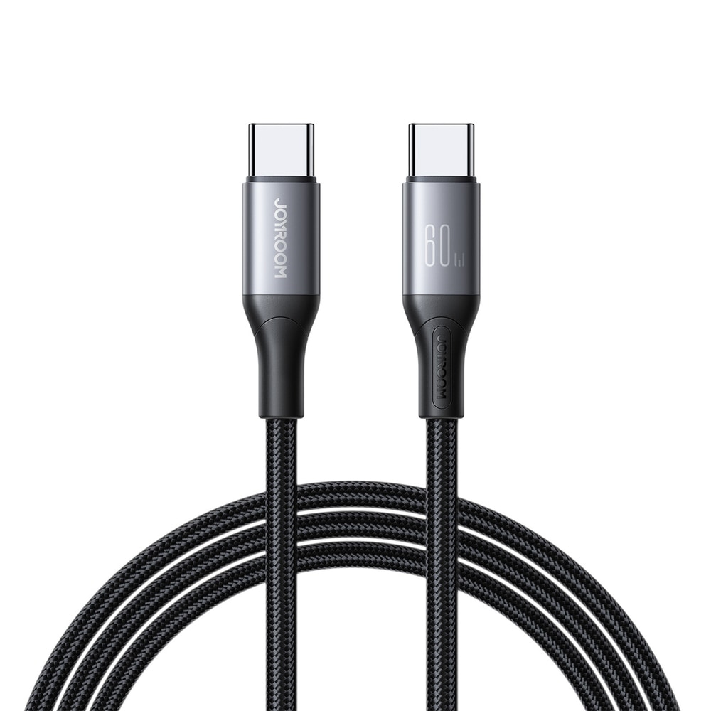 USB-C–USB-C kábel Joyroom "S-A28" 60W töltéssel és 480 Mbps adatátvitellel – 2m – fekete