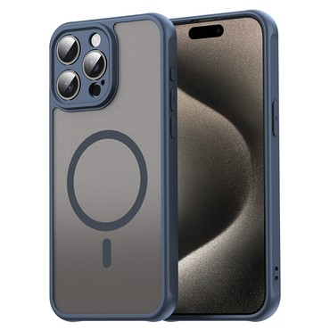 Hibrid tok "HaloFrost II MagSafe" iPhone 15 Pro készülékekhez - navy blue