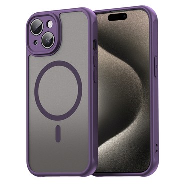 Hibrid tok "HaloFrost II MagSafe" iPhone 15 Plus készülékekhez - purple