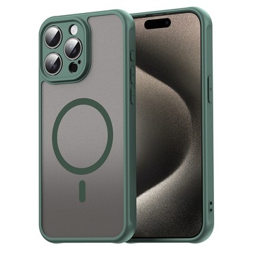 Hibrid tok "HaloFrost II MagSafe" iPhone 15 Pro Max készülékekhez - green