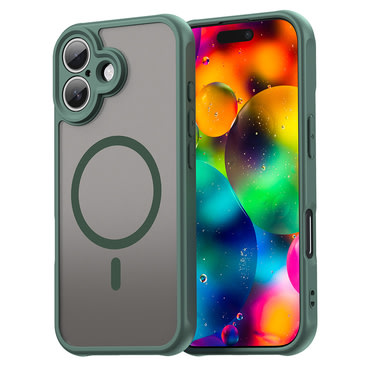 Hibrid tok "HaloFrost II MagSafe" iPhone 17 készülékekhez - green Hibrid tok "HaloFrost II MagSafe" iPhone 17 készülékekhez - green