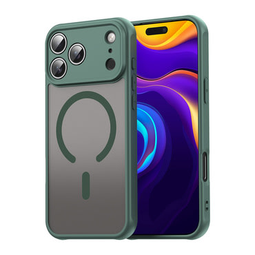 Hibrid tok "HaloFrost II MagSafe" iPhone 17 Pro készülékekhez - green Hibrid tok "HaloFrost II MagSafe" iPhone 17 Pro készülékekhez - green