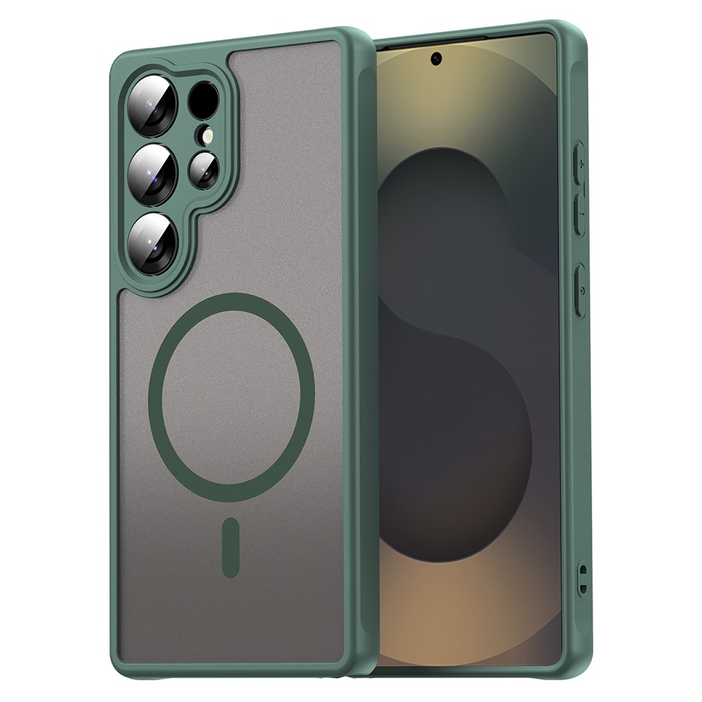 Hibrid tok "HaloFrost II MagSafe" Samsung Galaxy S25 Ultra készülékekhez - green