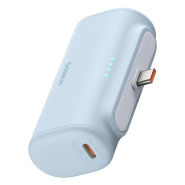 Power bank Baseus Compact 20W – 5000 mAh Lightning kimenettel és USB-C kábellel – kék Power bank Baseus Compact 20W – 5000 mAh Lightning kimenettel és USB-C kábellel – kék