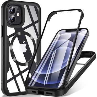 Hibrid tok Techsuit "ColorVerse 360 MagSafe" teljes körű védelemmel iPhone 12 - hoz - fekete