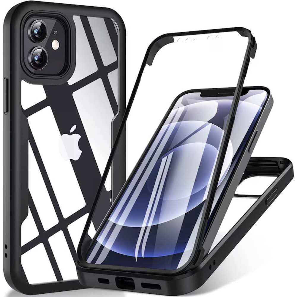 Hibrid tok Techsuit "ColorVerse 360" teljes körű védelemmel iPhone 12 - hoz - fekete