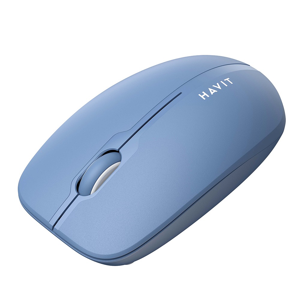Havit "MS53WB" vezeték nélküli egér 1600 DPI felbontással, ergonomikus kialakítással és elegáns dizájnnal – kék