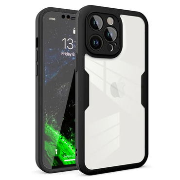 Hibrid tok Techsuit "ColorVerse 360" teljes körű védelemmel iPhone 12 Pro - hoz - fekete