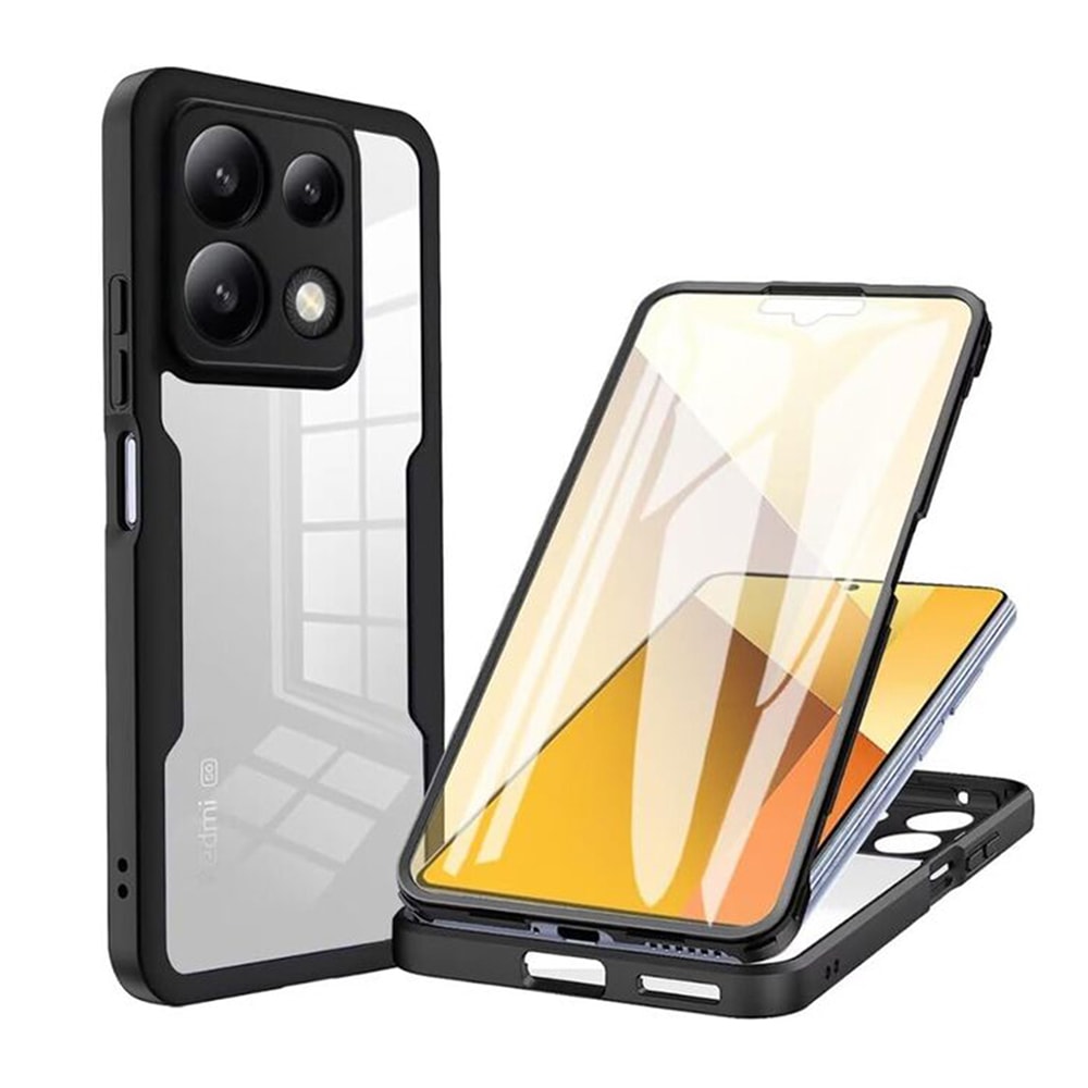 Hibrid tok Techsuit "ColorVerse 360" teljes körű védelemmel Xiaomi Poco X6 Pro - hoz - fekete