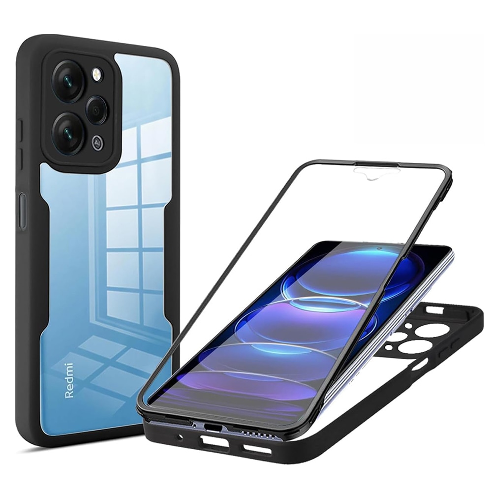 Hibrid tok Techsuit "ColorVerse 360" teljes körű védelemmel Xiaomi Redmi 12 4G - hoz - fekete