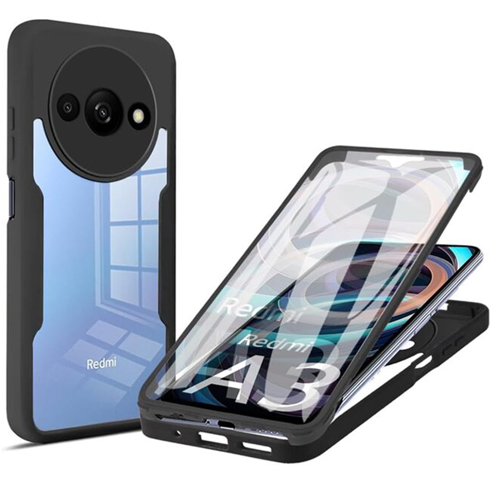 Hibrid tok Techsuit "ColorVerse 360" teljes körű védelemmel Xiaomi Redmi A3 - hoz - fekete