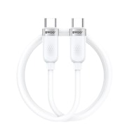 Töltő- és adatkábel BWOO USB-C–USB-C 480 Mb/s adatátvitellel és 65W gyorstöltéssel – 1m – fehér