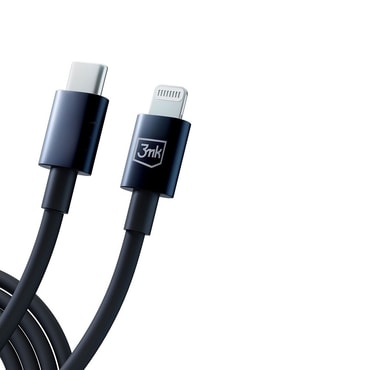 Töltő- és adatkábel 3mk "Hyper" USB-C - Lightning 20W - 1.2 m - fekete