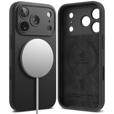Tok Ringke "Silicone Magnetic" iPhone 17 Pro készülékekhez - black Tok Ringke "Silicone Magnetic" iPhone 17 Pro készülékekhez - black