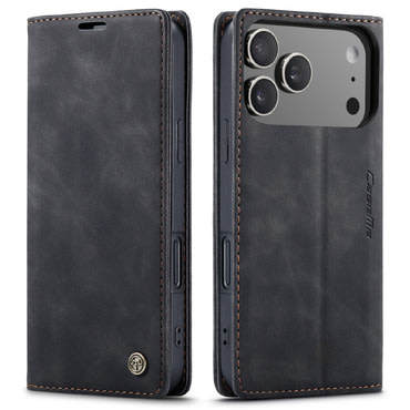 Nyitható tok CaseMe MagFlip kiváló védelemmel és automatikus mágneses zárással iPhone 17 Pro Max készülékekhez - smooth black Nyitható tok CaseMe MagFlip kiváló védelemmel és automatikus mágneses zárással iPhone 17 Pro Max készülékekhez - smooth black