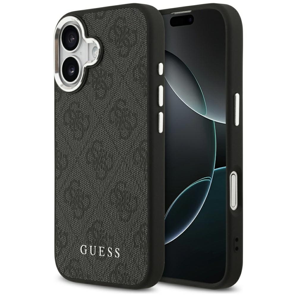Eredeti kemény TPU tok Guess "4G Metal Logo Magsafe" iPhone 17 készülékekhez - black