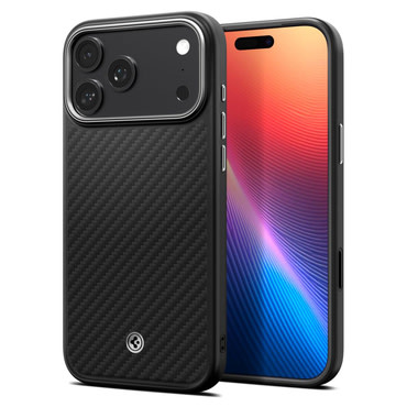 Tok Spigen "Enzo Aramid T MagFit" iPhone 17 Pro készülékekhez - black / silver Tok Spigen "Enzo Aramid T MagFit" iPhone 17 Pro készülékekhez - black / silver