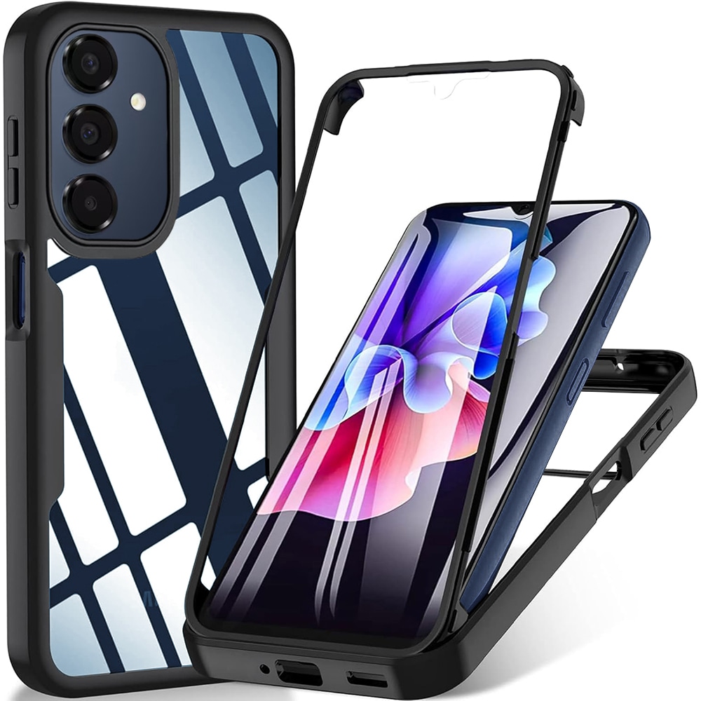 Hibrid tok Techsuit "ColorVerse 360" teljes körű védelemmel Samsung Galaxy A16 4G / A16 5G / A17 4G / A17 5G - hoz - fekete