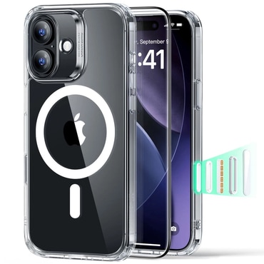 ESR "Classic Hybrid HaloLock Glass" hibrid tok iPhone 17-hez - hozzáadott képernyővédővel - átlátszó ESR "Classic Hybrid HaloLock Glass" hibrid tok iPhone 17-hez - hozzáadott képernyővédővel - átlátszó