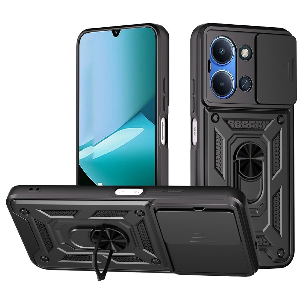 Strapabíró tok "MaX-Armor" gyűrűvel, fém lappal és hátsó kamera védelemmel Xiaomi Redmi 15C 4G / Redmi 15C 5G készülékekhez - army black