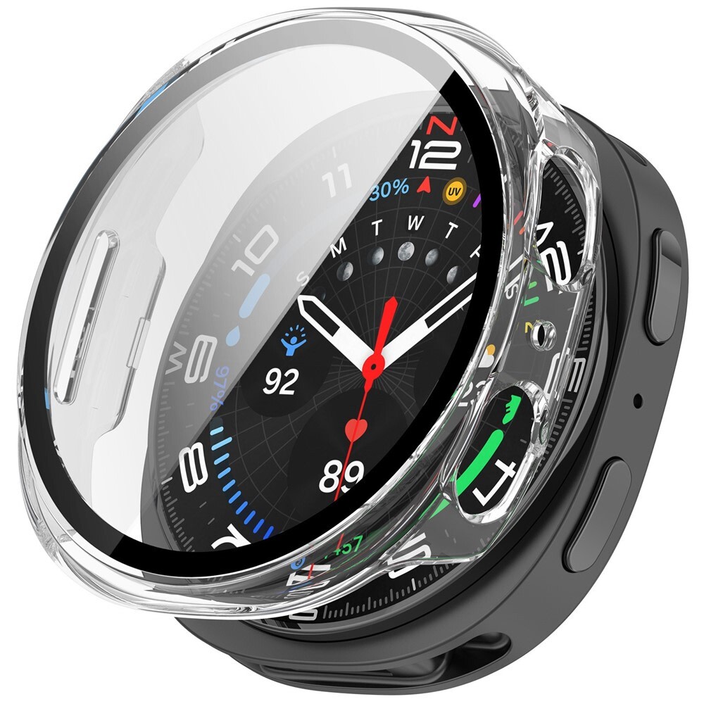 Erős TPU tok védőüveggel Samsung Galaxy Watch8 40mm-hez - átlátszó