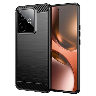 TPU gél tok "Brushed Carbon" Realme GT 7 / GT 7T készülékekhez - fekete