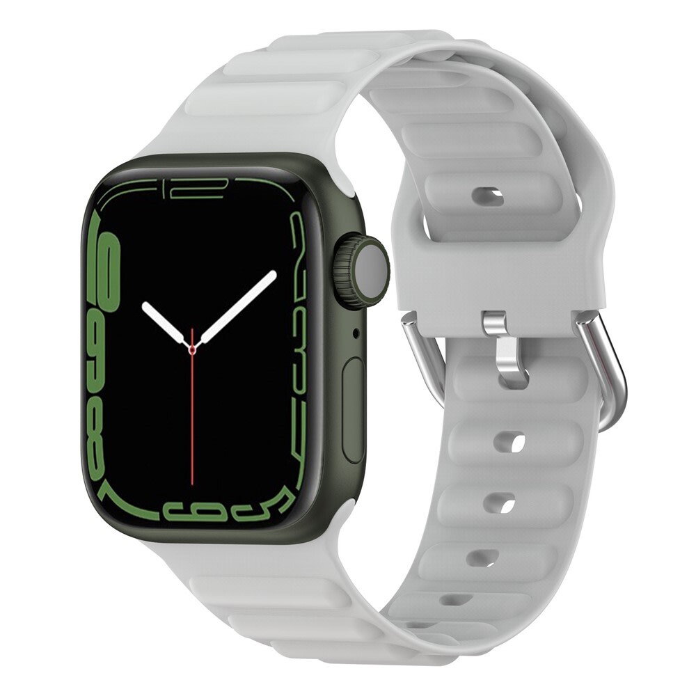 Csereszilikon szíj Apple Watch-hoz (42 / 44 / 45 / 46 / 49 mm) "Waves" - fehér