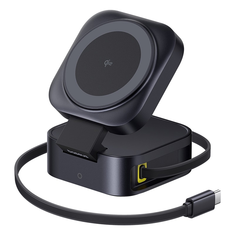 Baseus "PicoGo" vezeték nélküli töltőállomás 2 az 1-ben, két eszköz egyidejű töltésére 15W + 67W - cosmic black