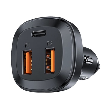 Kompakt 66W fém autós töltő Acefast B9 gyors töltéssel és három kimenettel - fekete Kompakt 66W fém autós töltő Acefast B9 gyors töltéssel és három kimenettel - fekete