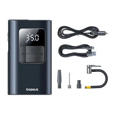 Baseus PrimeTrip VA1 autókompresszor vezetékes és vezeték nélküli használati lehetőséggel, lámpával és power bank funkcióval – fekete Baseus PrimeTrip VA1 autókompresszor vezetékes és vezeték nélküli használati lehetőséggel, lámpával és power bank funkcióval – fekete