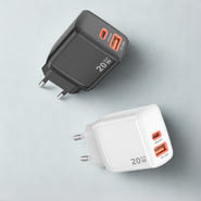 Techsuit Duonix 20W fali töltő két kimenettel és GaN technológiával Techsuit Duonix 20W fali töltő két kimenettel és GaN technológiával