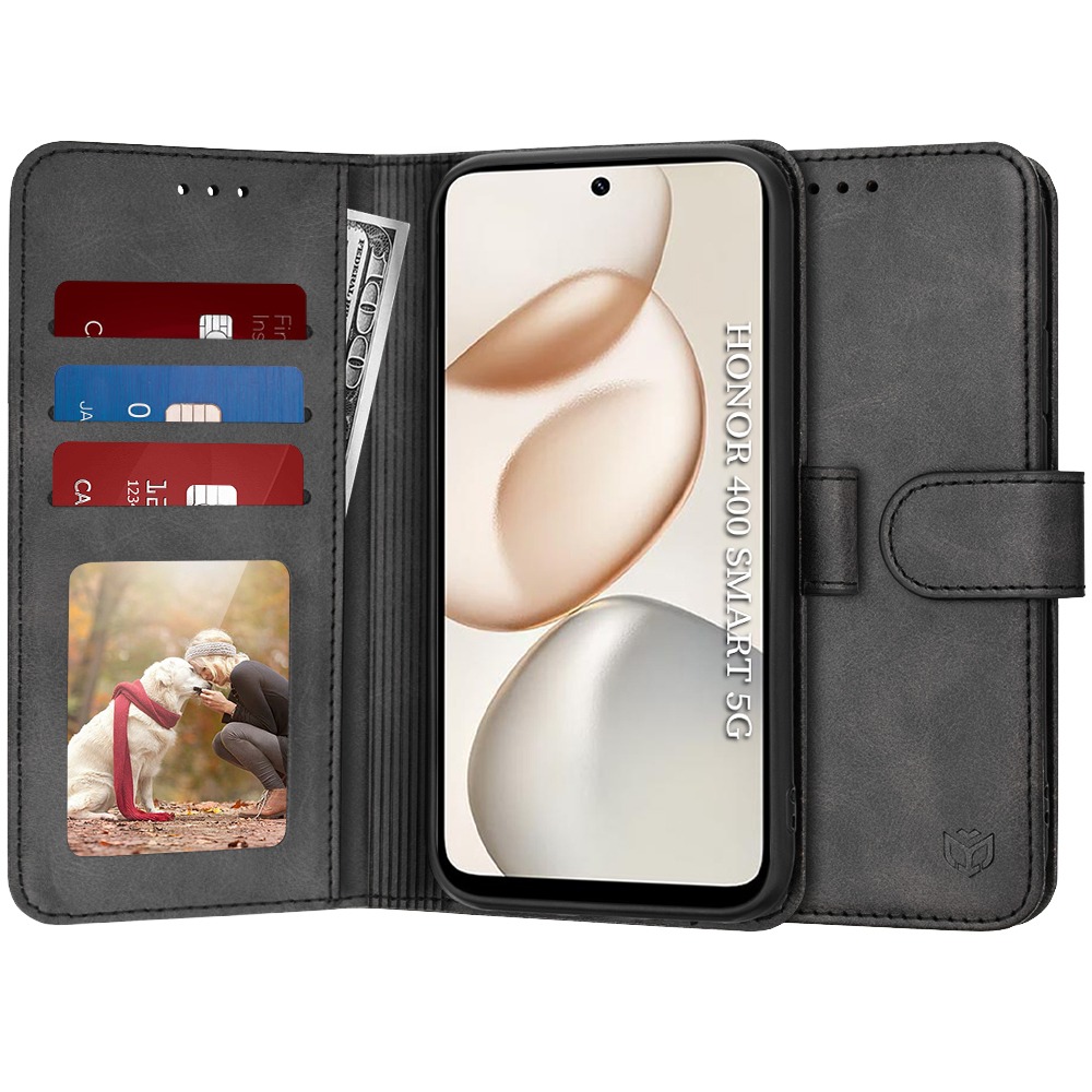 Nyitható tok Techsuit "Diary Book" Honor 400 Smart készülékekhez - fekete