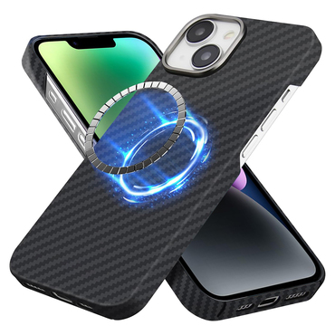 Prémium tok Techsuit Aramid Fiber MagSafe támogatással iPhone 14 Pro - black